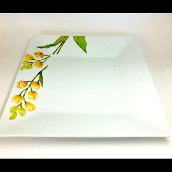 Set of (2) - NORITAKE AZUMA NO MICHI FLORAL № 1654 Square Plate - Picture 2 of 12